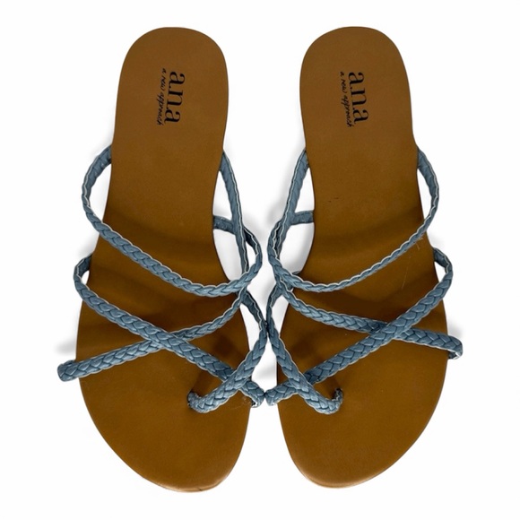 a.n.a. Strappy Braided Thong Sandals (8M) - Picture 1 of 12